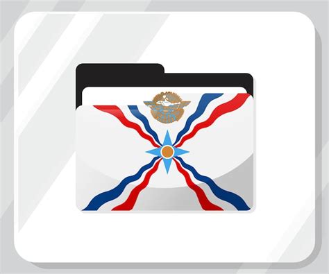 El Icono De La Bandera De La Carpeta Brillante De Asiria Vector Premium