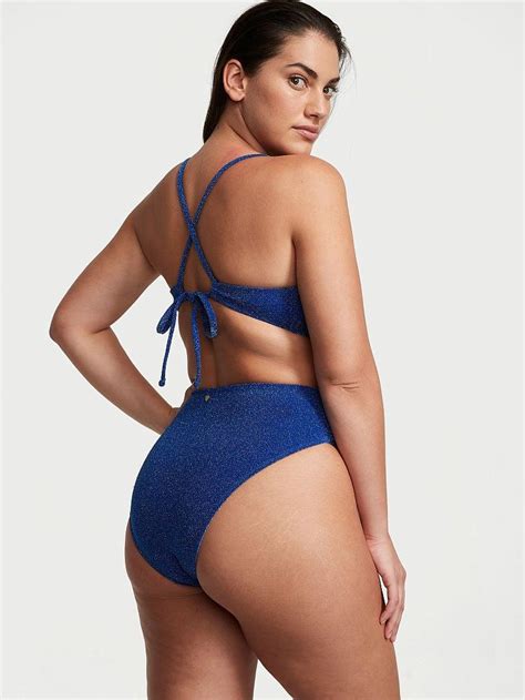 Işıltılı Bralet Bikini Üstü Mavi Victoria s Secret