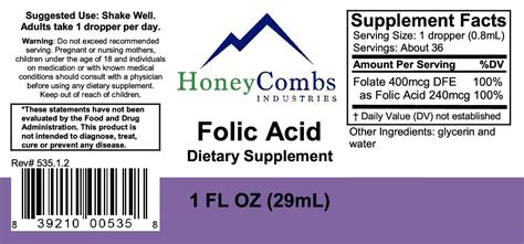 Mua Honeycombs Vitamin B Folic Acid Drops Vitamin B Liquid Folate