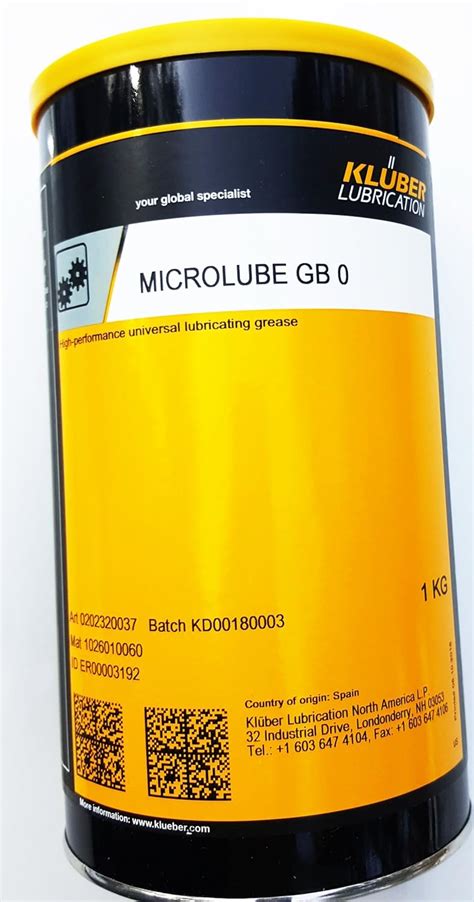 Kluber Microlube Gb Universal High Performance Lubricant Kg Can