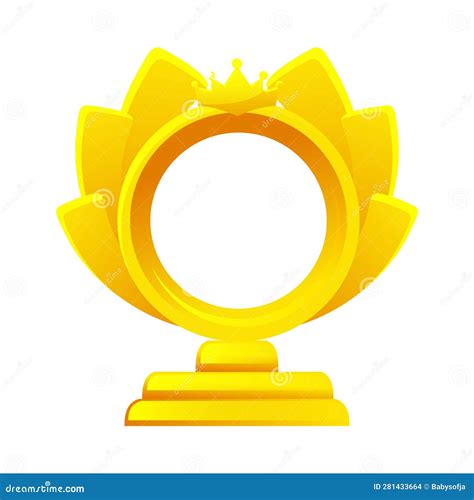 Golden Game Award Badges Level Icons Gold Frames Vector Illustration