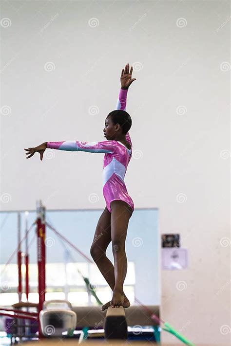 Gymnastics Girl Beam Routine Editorial Image Image Of Style