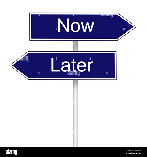 Now And Later Pole Sign Isolated Stock Photo Alamy