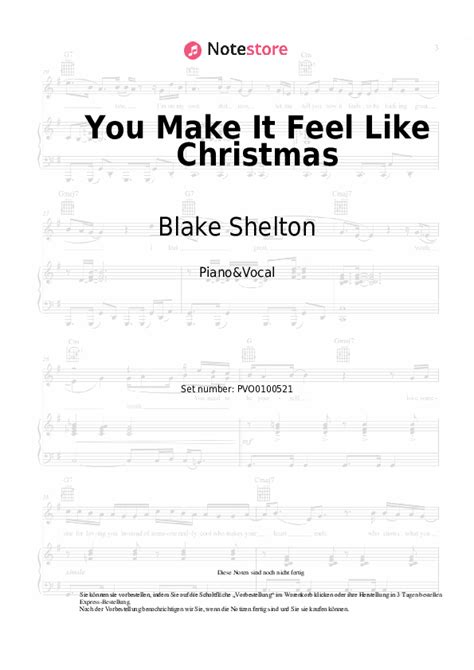 Gwen Stefani Blake Shelton You Make It Feel Like Christmas Noten F R