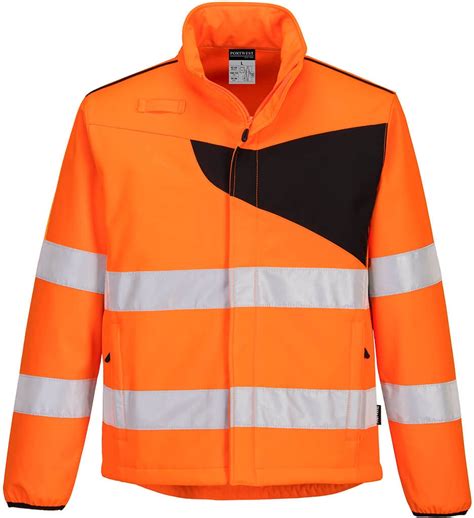 Jacheta Hi Vis Softshell 2L Portocaliu Negru Regular PW2 Portwest