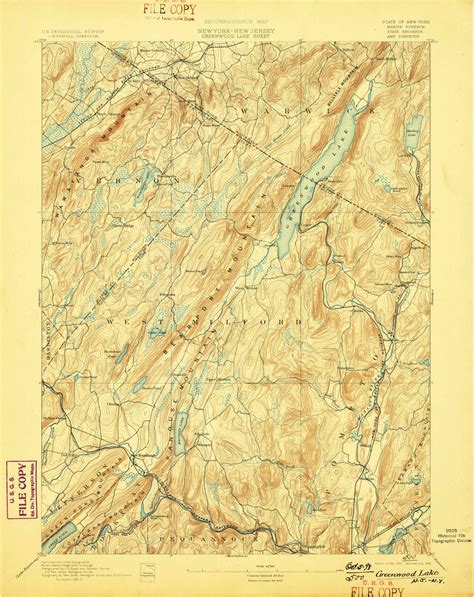 Greenwood Lake New Jersey 1893 1898 Usgs Old Topo Map 15x15 Nj Quad
