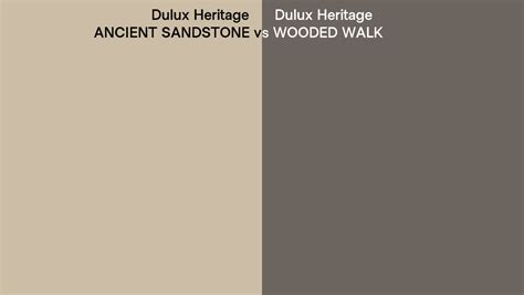 Dulux Heritage Ancient Sandstone Vs Wooded Walk Side By Side Comparison