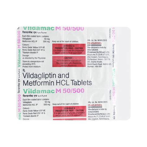 Buy Vildamac M Mg Tablet S Online Price Uses Side Effects