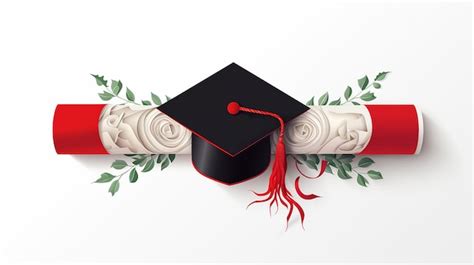 Scorrimento Rosso E Bianco Di Graduazione Con L Icona Del Cappuccio