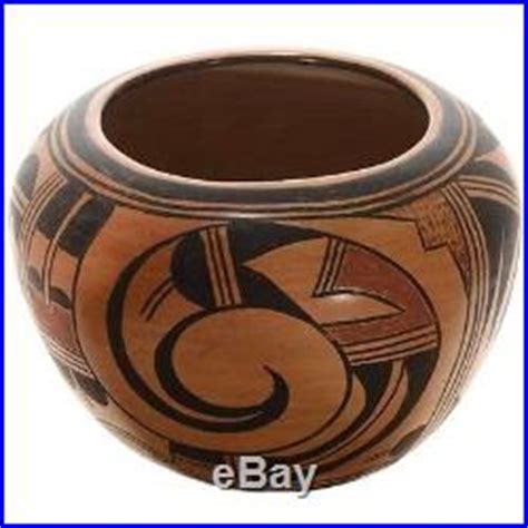 VINTAGE RARE Old Hopi Pueblo Pottery Polychrome Traditional Design Bowl 1940s - Vintage Pottery ...