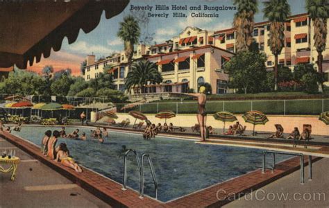 Beverly Hills Hotel and Bungalows California Postcard