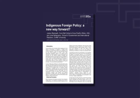 Indigenous Foreign Policy A New Way Forward Affpc