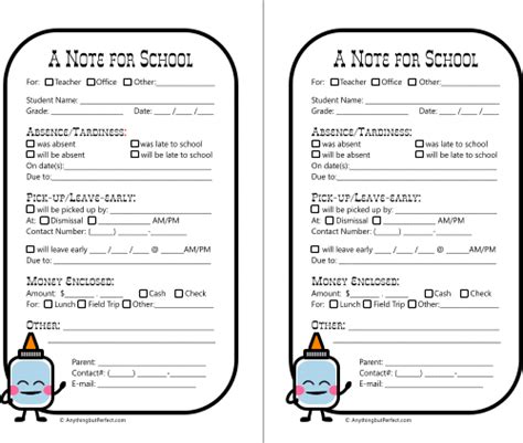 7 Best Images Of Free Printable School Notes Printable School Note