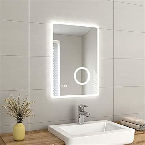 EMKE 800x600mm Bluetooth Bathroom Mirror With Shaver Socket Backlit