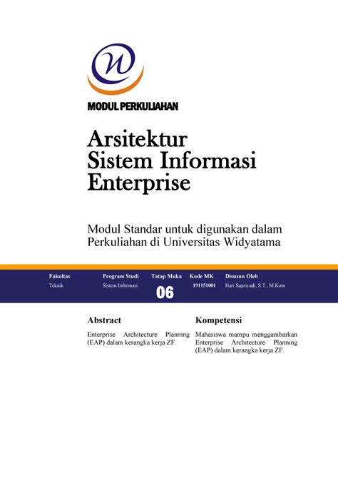 Modul Arsitektur Sistem Informasi Enterprise Enterprise Architecture