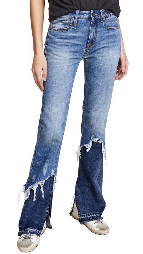 R13 Denim Vent Kick Double Shredded Jeans In Blue Lyst