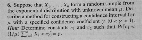 Solved Suppose That X 1 X N Form A Random Sample From Chegg