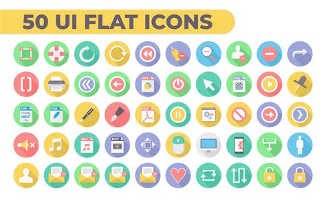 Set Flat User Interfaces Icon 40280719 Vector Art At Vecteezy