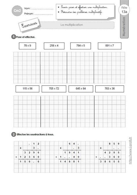 Top Exercice De Multiplication Cm Fond D Cran Bts Cpi