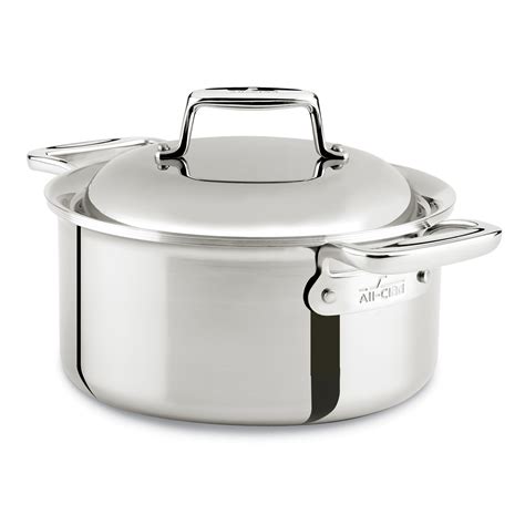 All Clad D7 3 5 Qt Stainless Steel Round Dutch Oven With Lid Wayfair