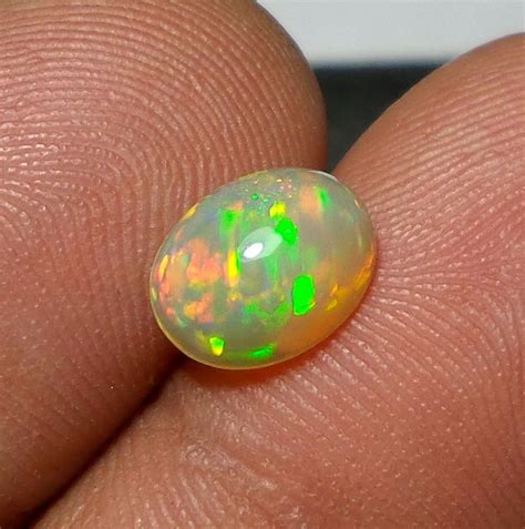 Cts Natural Ethiopian Fire Opal Cabochon X Mm Multi Color Good