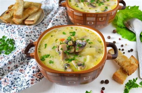 Как приготовить сырный суп с грибами