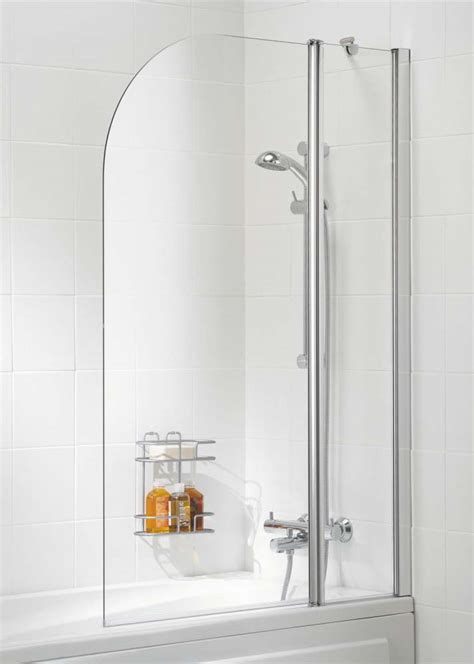 Lakes Bathrooms Double Panel Curved Bath Screen 975 X 1400mm Silver