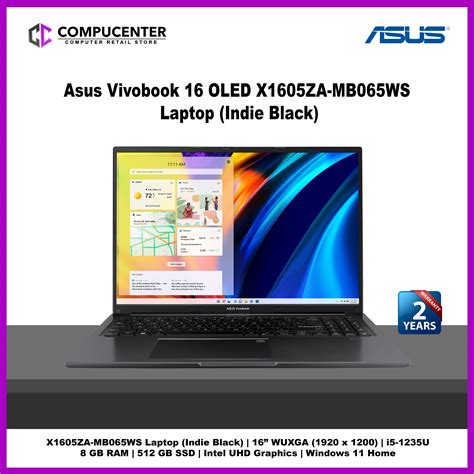Asus Vivobook 16 OLED X1605ZA-MB065WS WUXGA (1920 x 1200) i5-1235U | 8 ...