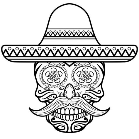 Mexican Skull Coloring Page Download Print Or Color Online For Free