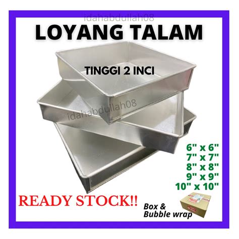 Loyang Kuih Talam Loyang 10x10 Mold Agar Agar Aluminum 67891012