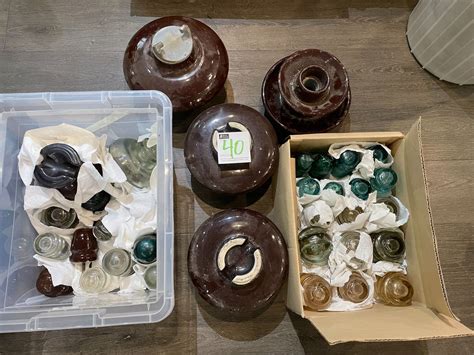 Large Collection Of Antique Glass And Ceramic Electrical Insulators