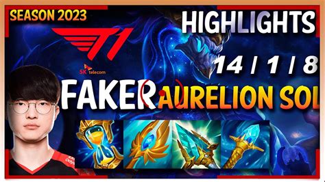 T1 Faker AURELION SOL Mid HIGHLIGHTS KR Ranked YouTube