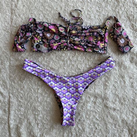 Moana Bikini Foxy Fangirl Lace Up Top Vee Depop
