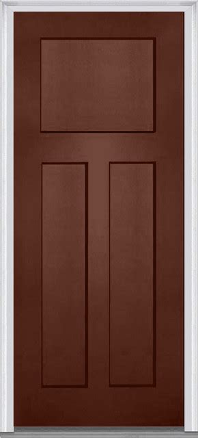 3 Panel Shaker Fiberglass Redwood Front Door Front Doors By Verona