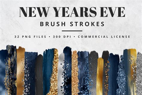 New Years Eve Brush Strokes 414787 Elements Design Bundles