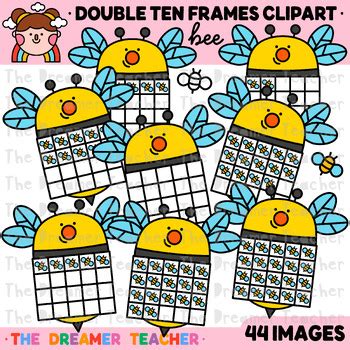 Double Ten Frames Clipart Spring Bee Graphics Insects Images