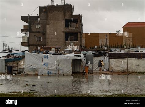 Refugee Camps In Bar Elias Lebanons Bekaa Valley Hit By Winter Storms More Than 22000 Syrian