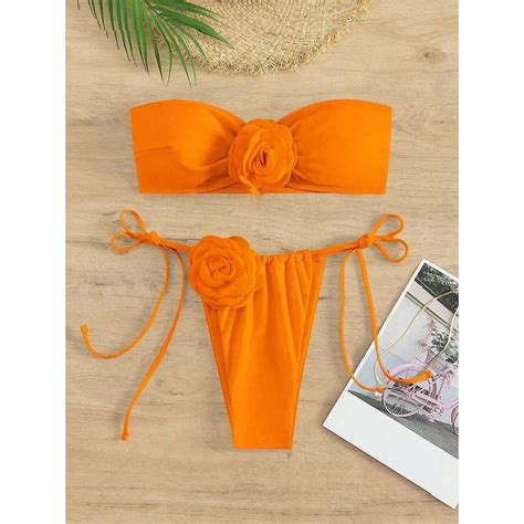 Jual Preorder Bikini Swimsuit Women 3d Flower Designer Bikinis Sets