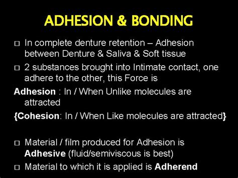 STRUCTURE OF MATTER PRINCIPLES OF ADHESION BDS FIRST