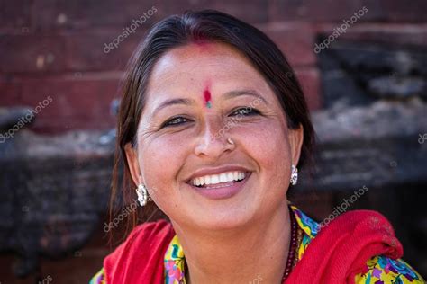 Portrait Old Women In Traditional Dress In Street Kathmandu Nepal