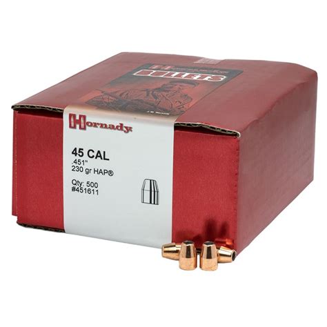 HAP CALIBER PISTOL BULLETS 1500 BOX HORNADY 45 Cal 451 230gr HAP