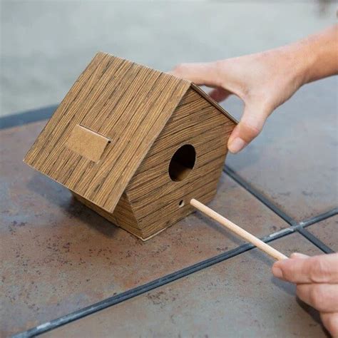 Kikkerland Diy Bird House Log Cabin Maak Je Eigen Vogelhuisje