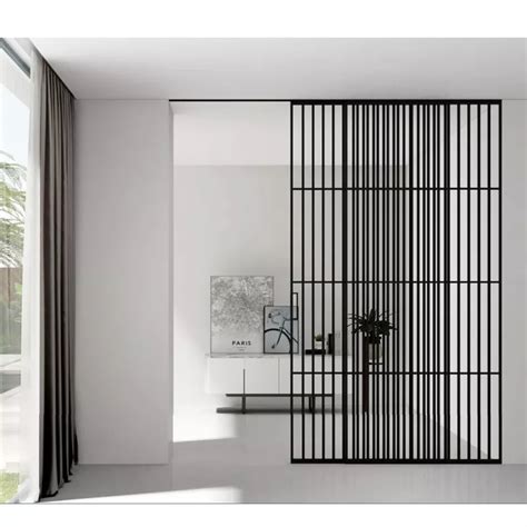 HDSAFE Modern Interior Glass Sliding French Door Matte Black Slim Frame