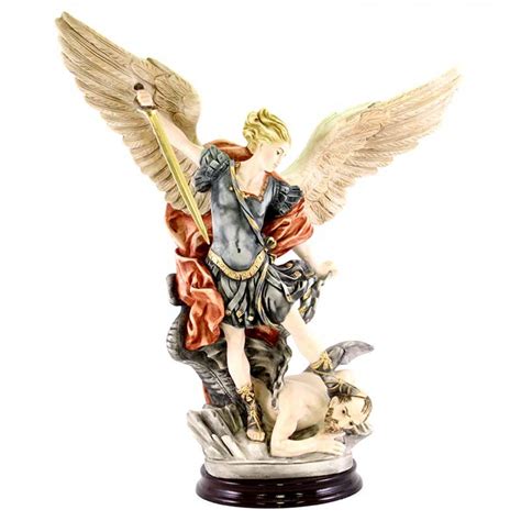 Statua San Michele Arcangelo In Resina Colorata 40 Cm 154001006