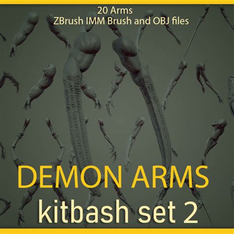 3d Printable 21 Demon Arms Kitbash Set By Jeremy Smith