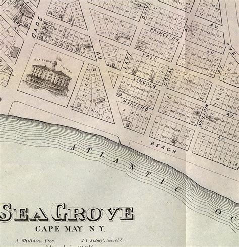 Map Of Cape May City And Sea Grove New Jersey 18782 Vintage Etsy