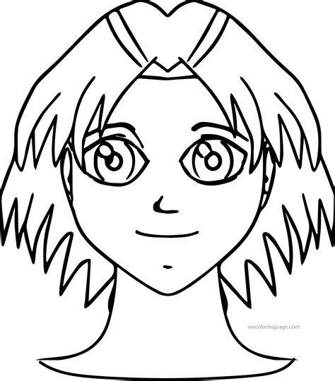 Girl Manga Face Coloring Page 1 - Wecoloringpage.com