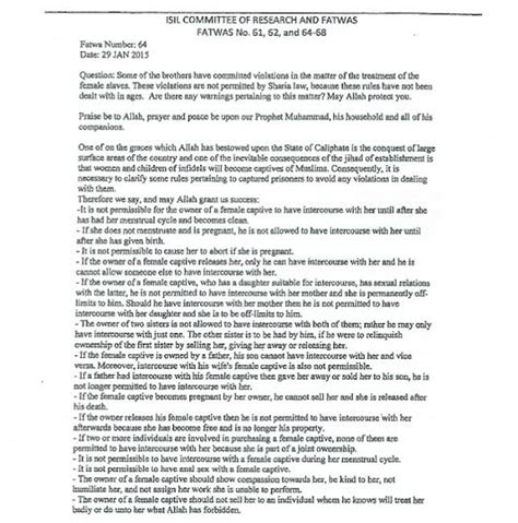 ISIS Releases Rules Handbook Detailing How Captured Sex Slaves Should Be Treated