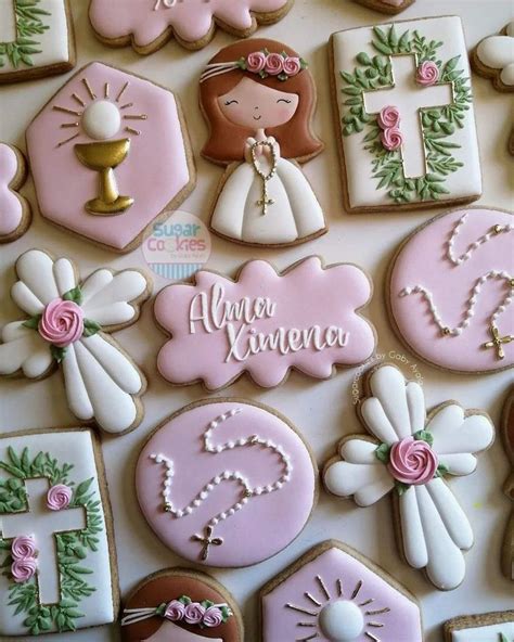 Pin de Doris Martinich en Cookies Galletas decoradas bautizo niña