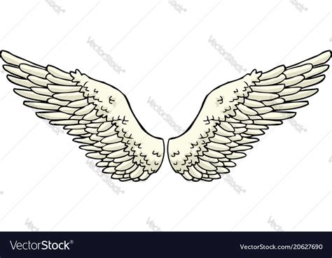 Cartoon Doodle Wings Royalty Free Vector Image